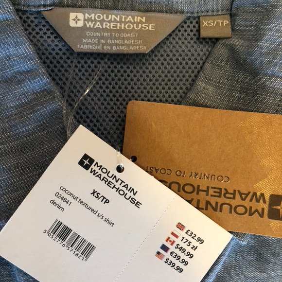 MOUNTAIN WAREHOUSE COCONUT TEXTURE SHORT SLEEVE BUTTON DOWN SHIRT - BNWT - Picture 3 of 11